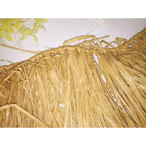 Vintage CHILD’S 3 PC HULA Outfit Hawaii Blue Yellow Lei Size S-M - Picture 2 of 8